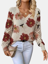 Women's Soft Knit Layering Sweater in Red, on model