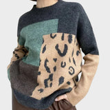 Women's Everyday Relaxed Knit Sweater in Grey, on model