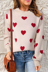 Women's Crewneck Ribbed Sweater in Pink, on model