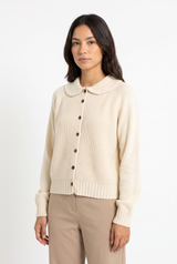 Women's Soft Knit Winter Cardigan, on model, front view