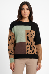 Women's Everyday Relaxed Knit Sweater, on model, front view