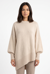 Women's Ribbed Oversized Drop-Shoulder Sweater, on model, front view