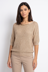 Women's Simple Knit Layering Sweater, on model, front view