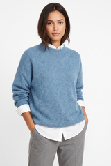 Women's Oversized Knit Layering Sweater, on model, front view