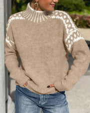 Women's Classic Relaxed-Fit Knit Sweater in Beige