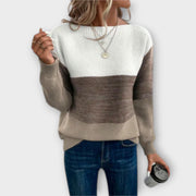 Women's Soft-Texture Relaxed Knit Sweater in Brown