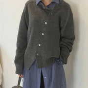 Women's Open-Front Oversized Cardigan in Grey