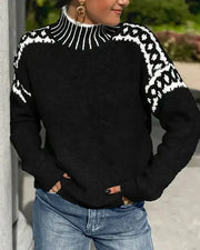 Women's Classic Relaxed-Fit Knit Sweater in Black