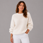 Women's Fine Knit Everyday Sweater in White