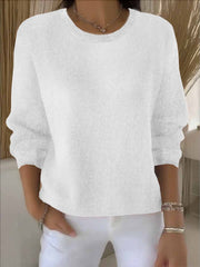 Women's Long-Sleeve Everyday Knit Sweater in White