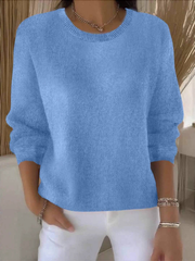 Women's Long-Sleeve Everyday Knit Sweater in Light Blue