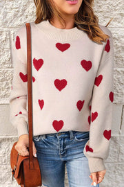 Women's Crewneck Ribbed Sweater in Pink