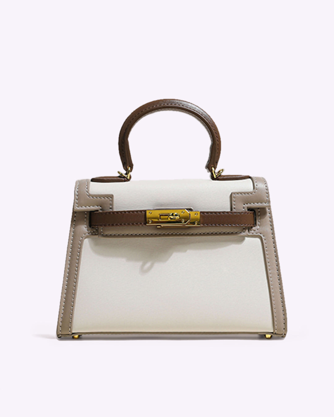 Classic Faux Leather Bag – Timeless Shape, Leather-Look Finish in Beige