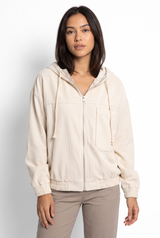 Women's Button-Front Oversized Pocket Cardigan, on model, front view