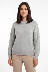 Women's Oversized Embellished Sweater, on model, front view
