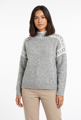 Women's Classic Relaxed-Fit Knit Sweater, on model, front view