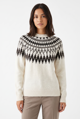Women's Crewneck Relaxed Knit Sweater, on model, front view