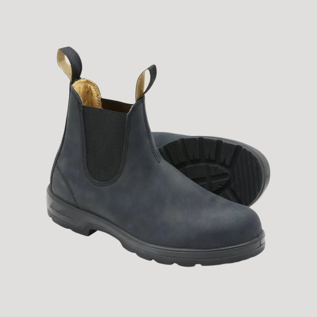 Leather-Look Chelsea Boots for Men – Slip-On Design, Water-Resistant, Grip Outsole