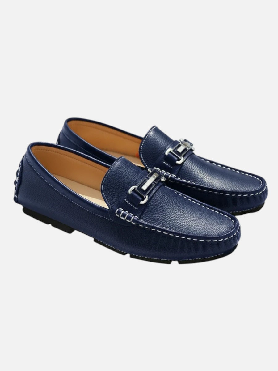 Faux Leather Cushioned Slip-On Loafers for Men – Soft Lining, Rubber Sole