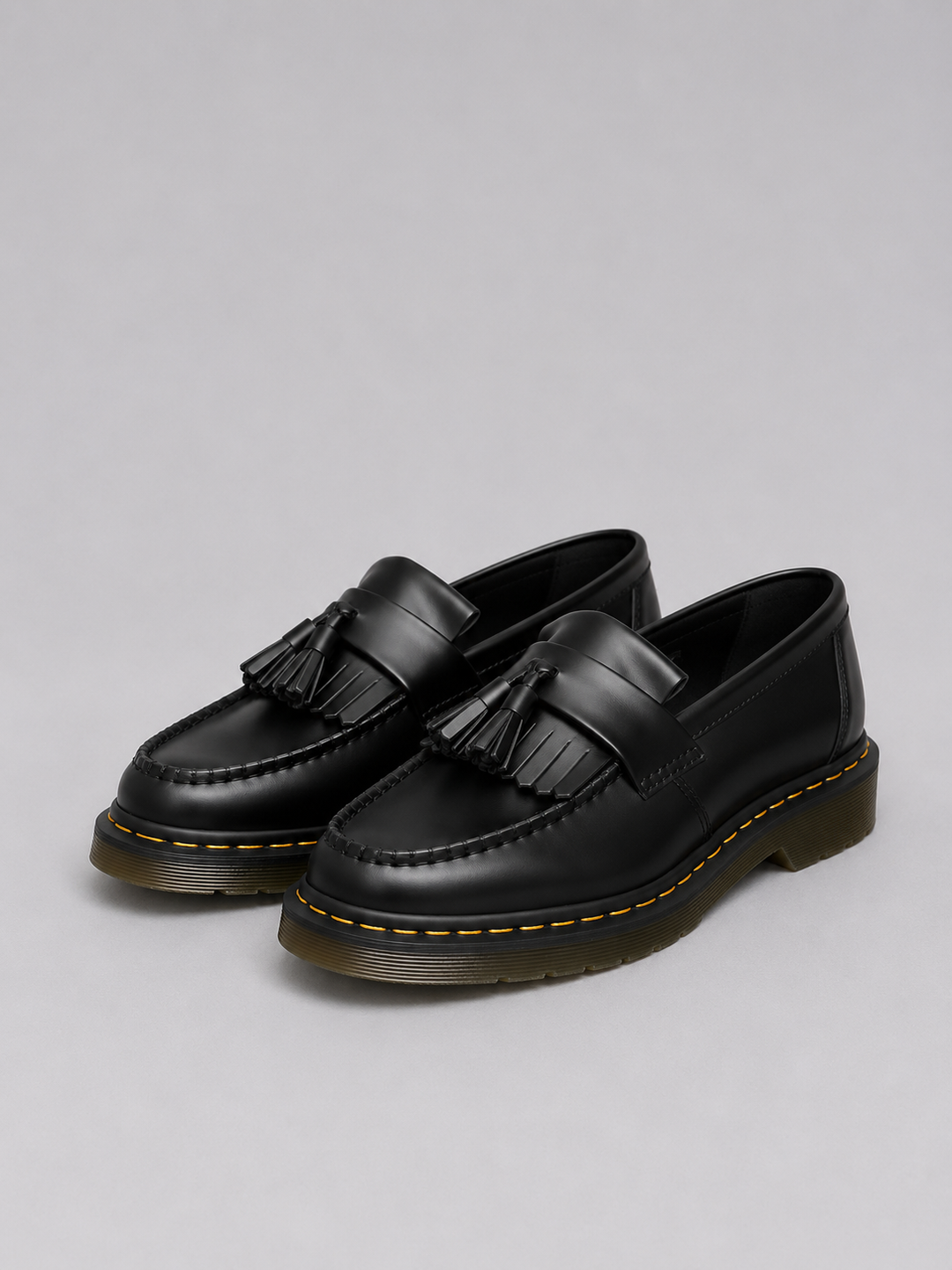 Faux Leather Tassel Loafers for Men – Stitched Finish, Cushioned Sole in Black