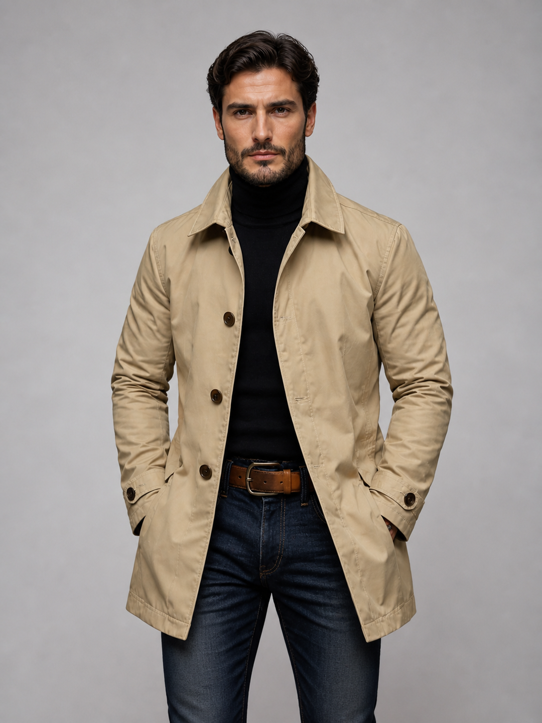 Tailored Structured Coat for Men – Classic Smart-Casual Style