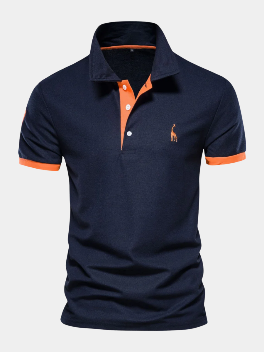 Cotton-Rich Polo Shirt for Men – Relaxed Fit, Button Placket, Ribbed Cuffs