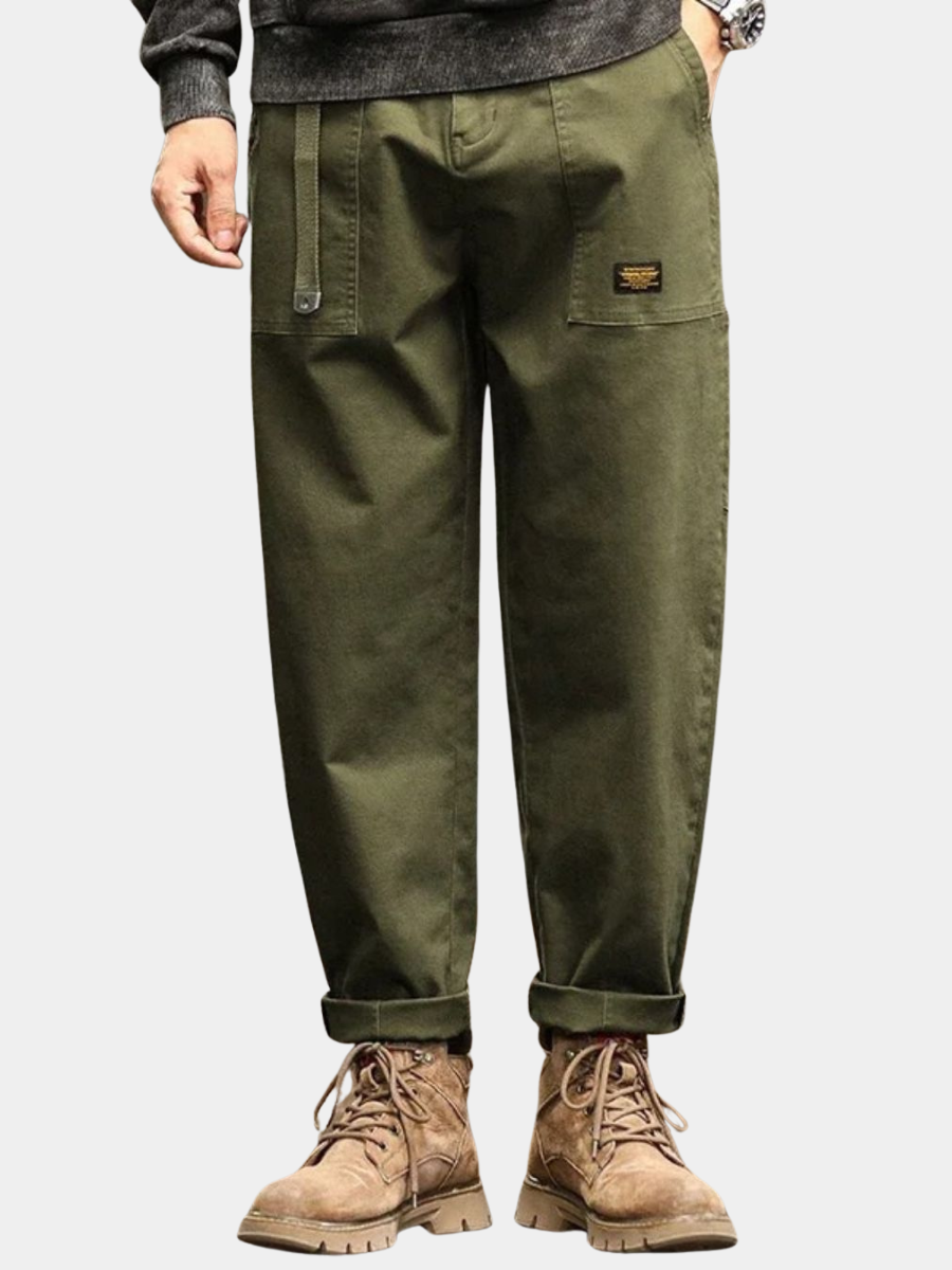 Straight-Leg Button-Front Pants for Men – Side Pockets, Relaxed Fit