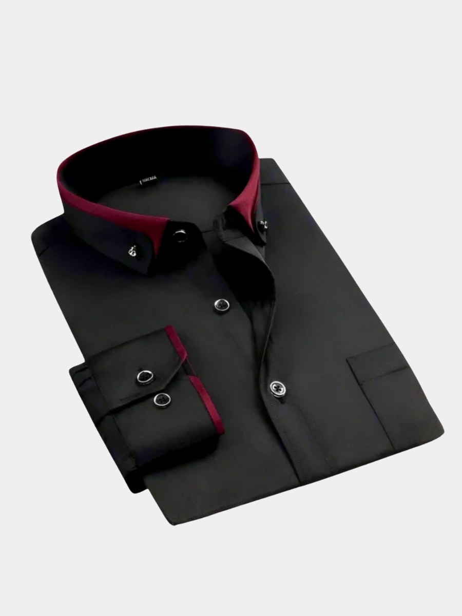 Button-Front Collared Shirt for Men – Structured Shoulders, Tucks In or Loose