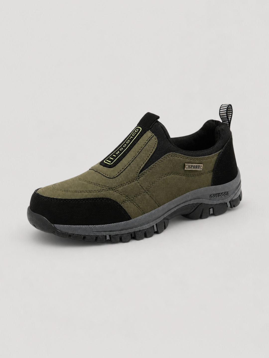 Slip-On Walking Shoes for Men – Cushioned Insole, Rugged Sole, Pull-Tab Detail