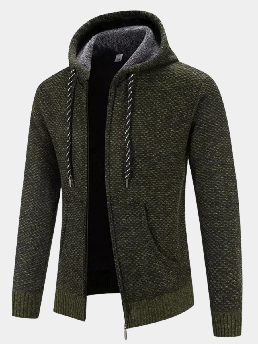 Relaxed Hooded Sweatshirt for Men – Soft Knit, Side Pockets, Ribbed Hem