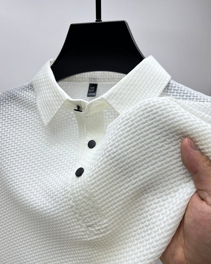 Relaxed-Fit Polo Shirt for Men – Breathable Fabric, Classic Collar, Ribbed Cuffs