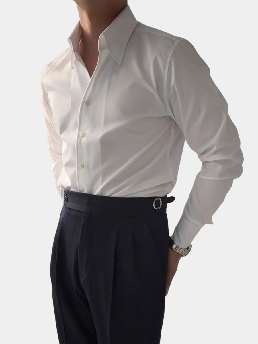 Slim-Fit Collared Shirt for Men – Lightweight Breathable Fabric, Structured Shoulders