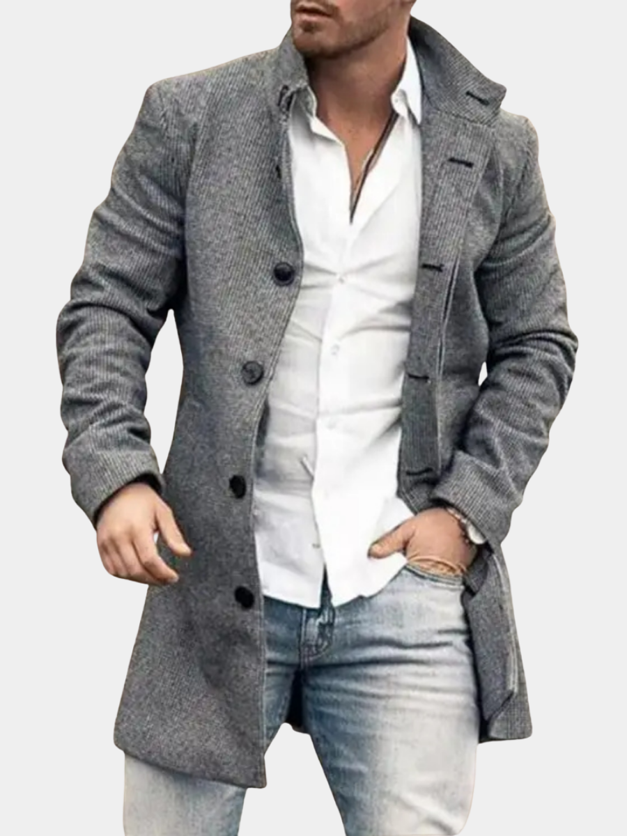 Full-Length Coat for Men – Insulating Construction, Relaxed Fit