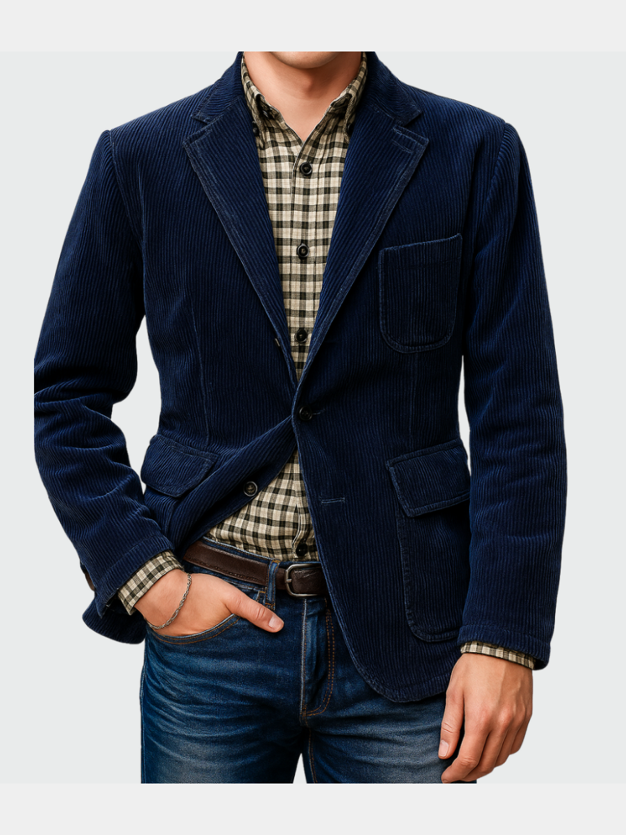 Roll Neck Collar Jacket for Men – Timeless Shape, Softly Structured Shoulders