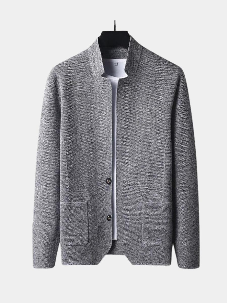 Knit Vest for Men – High Neckline, Side Pockets, Structured Shoulders