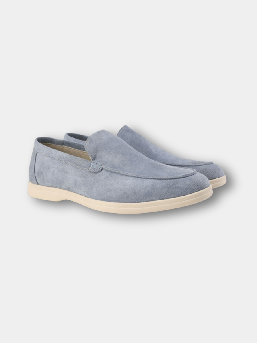 Breathable Faux Leather Slip-On Loafers for Men – Suede-Look Finish, Non-Slip Sole