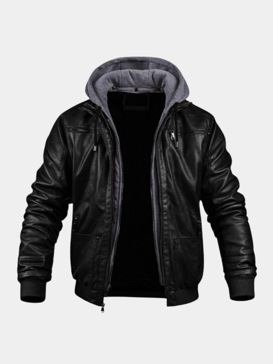 Leather-Look Jacket for Men – Faux Leather, Timeless Shape, Front Closure