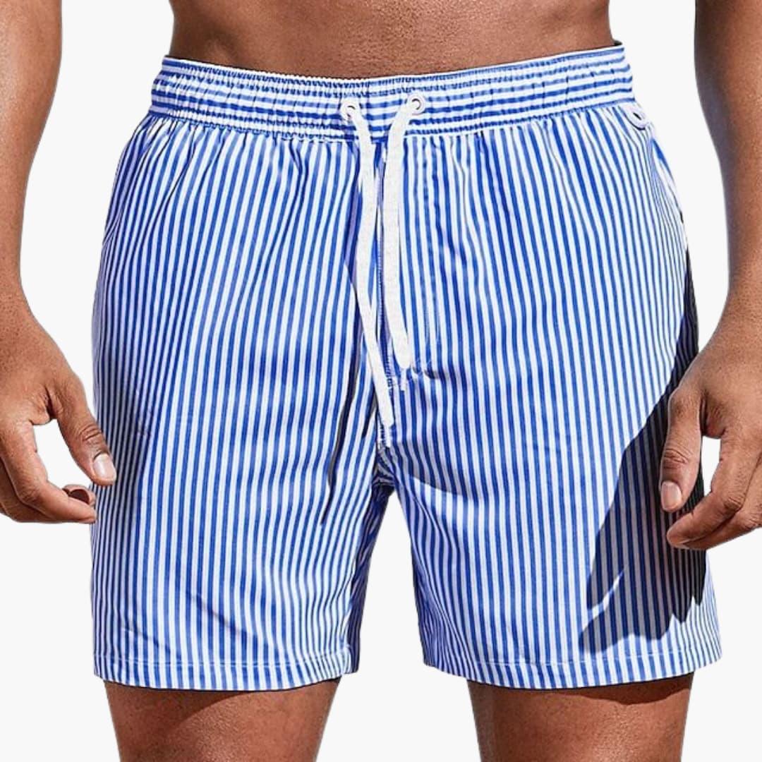 Striped Relaxed-Fit Shorts for Men – Comfortable Waistband, Lightweight Fabric
