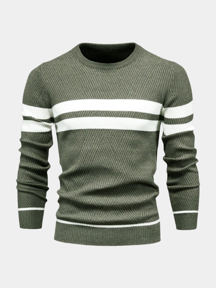 Striped Knit Sweater for Men – Timeless Shape, Soft Knitted Construction