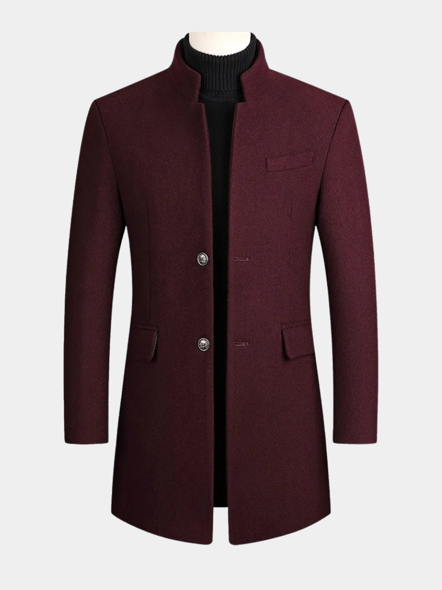 Insulated Full-Length Coat for Men – Warm Lining, Timeless Shape