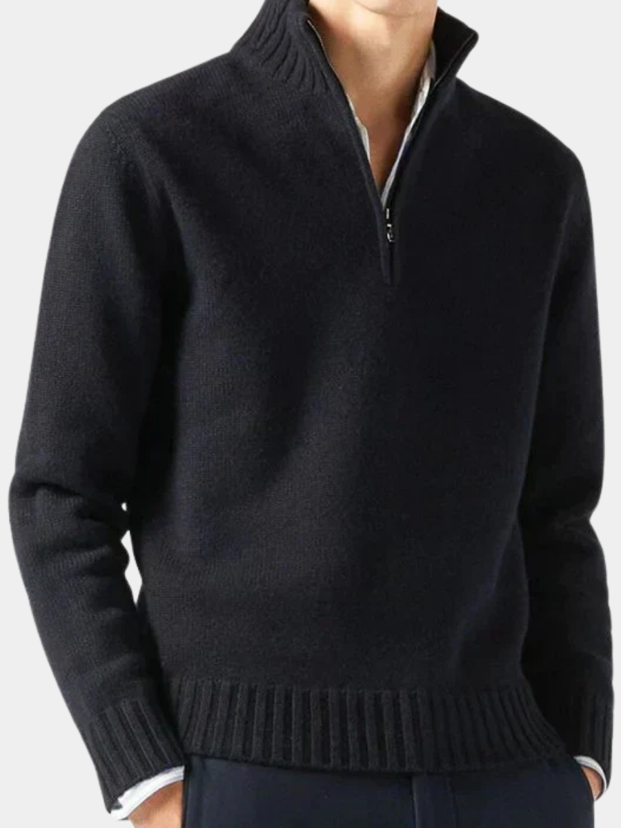 Roll Neck Knit Sweater for Men – Warm Lining, Soft Knitted Construction