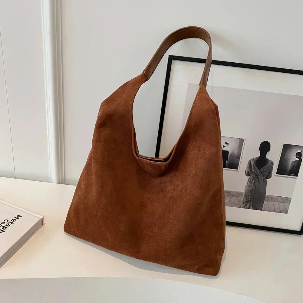 Faux Suede Everyday Bag – Suede-Look Finish, Comfortable Strap, Five Colors