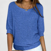 Women's Simple Knit Layering Sweater in Blue