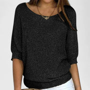 Women's Simple Knit Layering Sweater in Black