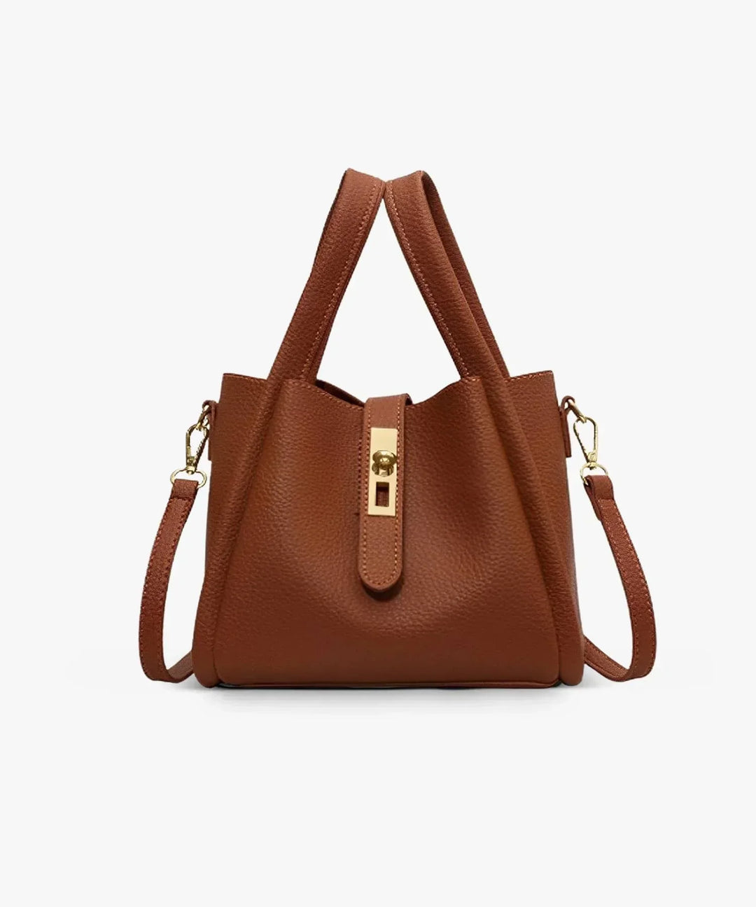 Structured Tote Bag with Adjustable Crossbody Strap – Soft Textured Finish, Compact Yet Spacious