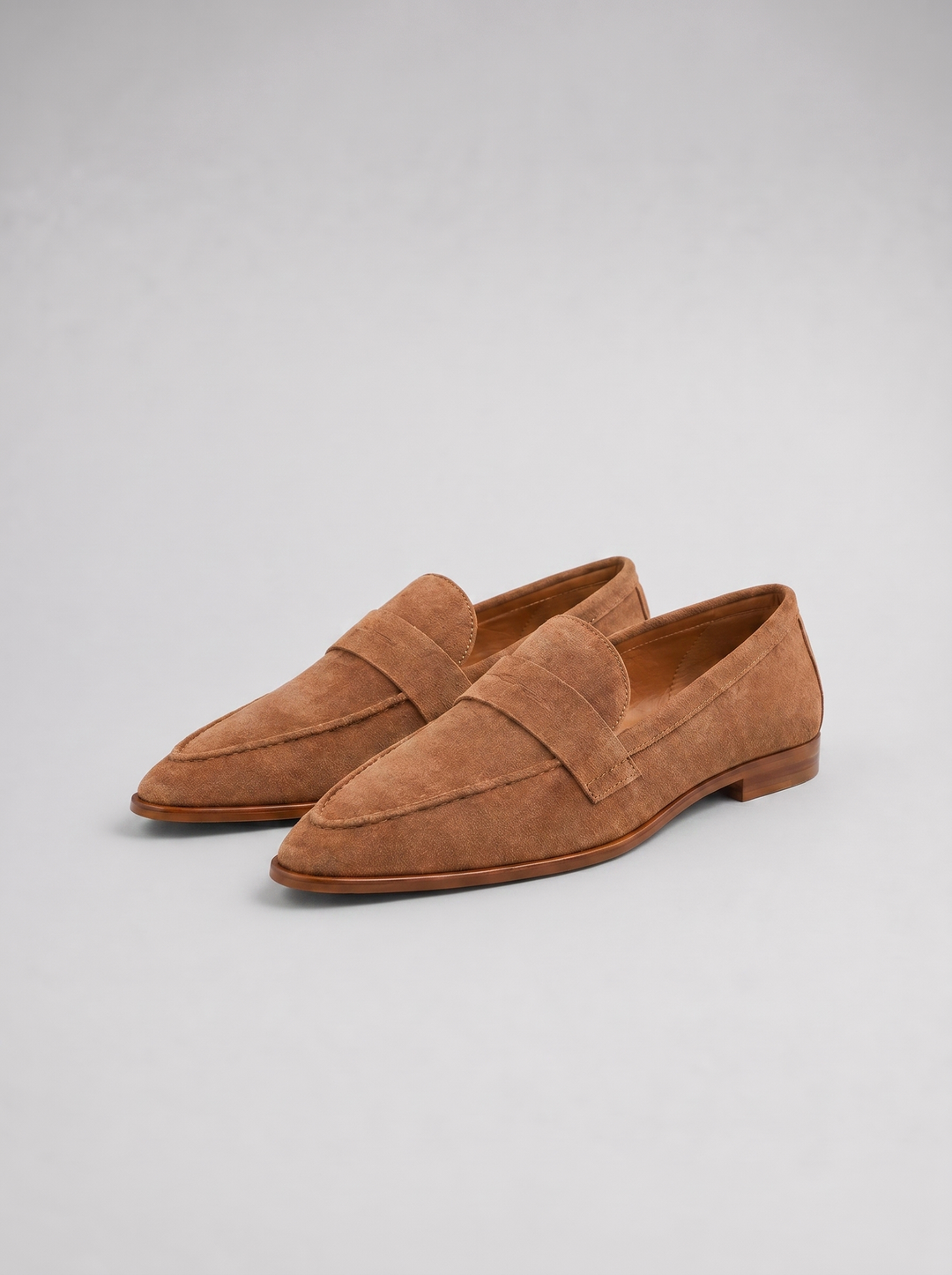 Pointed Toe Faux Suede Loafers for Women – Slip-On Ease, Flexible Everyday Sole