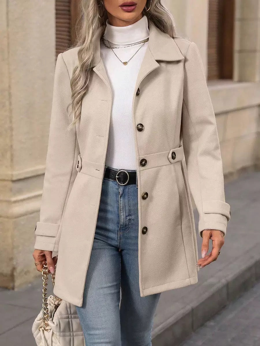 Belted Long Coat for Women – Warm Lining, Full-Length Coverage, Roomy for Layering