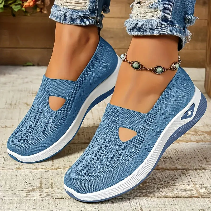 Breathable Slip-On Sneakers for Women – Cushioned Insole, Breathable Lining