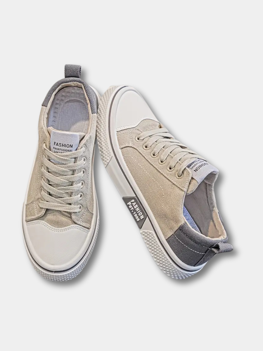 Lace-Up Casual Shoes for Women – Breathable Fabric, Cushioned Insole