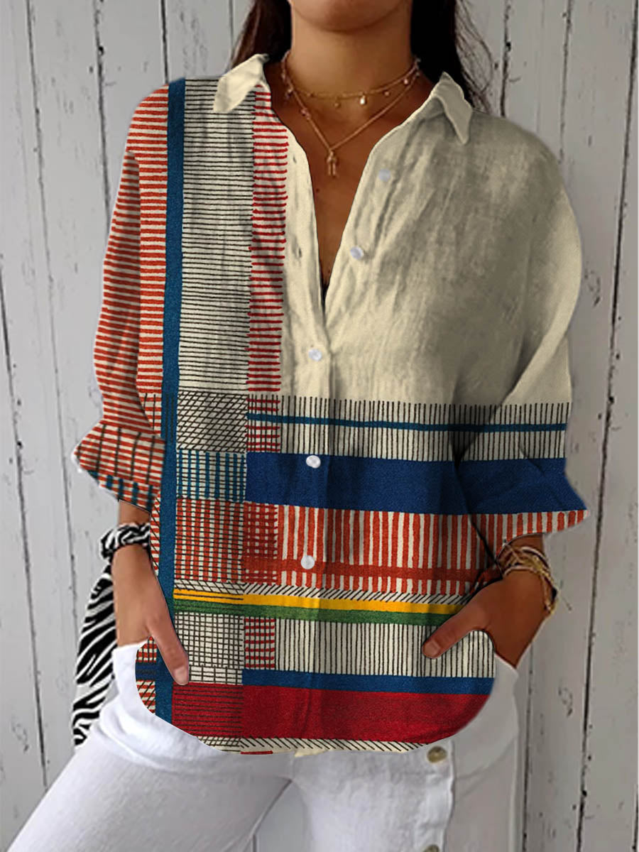Chic Button-Front Blouse for Women – Lightweight Breathable Fabric, Comfortable Sleeves